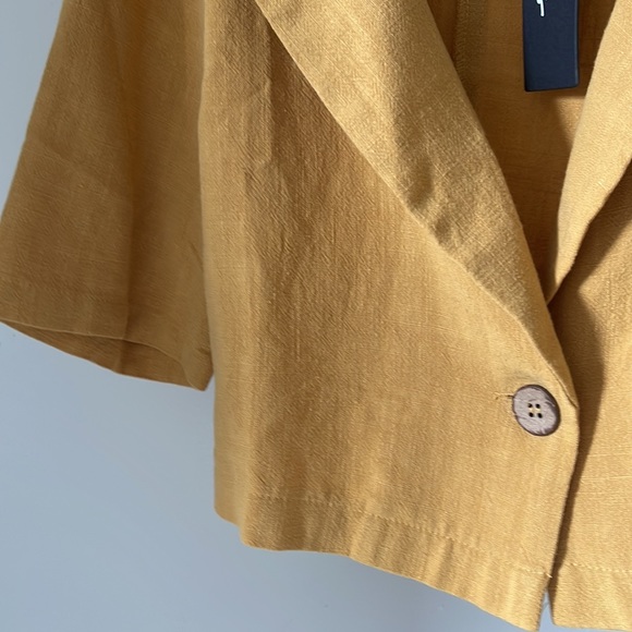 NWT Lulus Mustard Yellow Cropped Blazer Tee Sz XS - Picture 3 of 10